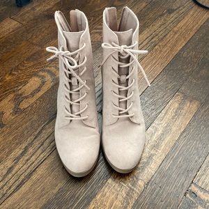 Pink Lace up booties, worn once